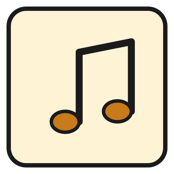 A music note card for the two-song plan
