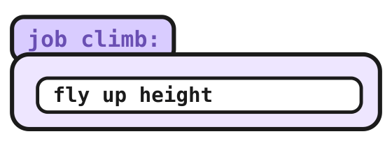 The climb job with one line inside: fly up height
