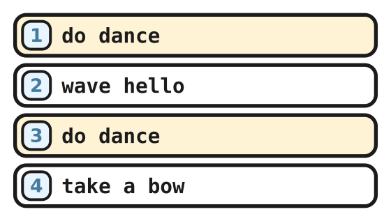 The program card with two do dance lines