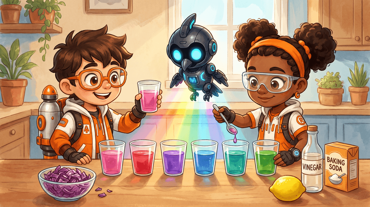 Rocket and Raven sit together on a window seat holding warm mugs. Rain streams down the glass and dark clouds roll past outside. Nova the drone hovers above them with her blue lights on. A flashlight and a red backpack rest beside them.